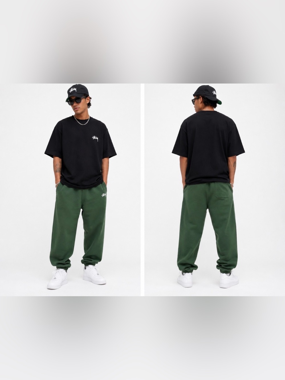 Stussy Olive Green Men's Hunter Green Jogger Sweatpants streetwear M